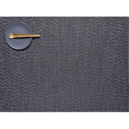 CHILEWICH Moire Placemat Rectangle - Zephyr Dark Blue, 14 x 19-in