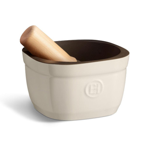 EMILE HENRY Heavy Mortar and Pestle 16cm, Argile 