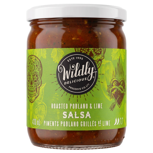 WILDLY DELICIOUS Salsa - Fire Roasted Poblano & Lime, 430ml
