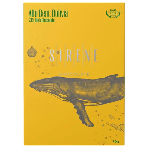 SIRENE CHOCOLATE SIRENE - 73% Dark Chocolate Bar - Alto Beni, Bolivia, 70g 