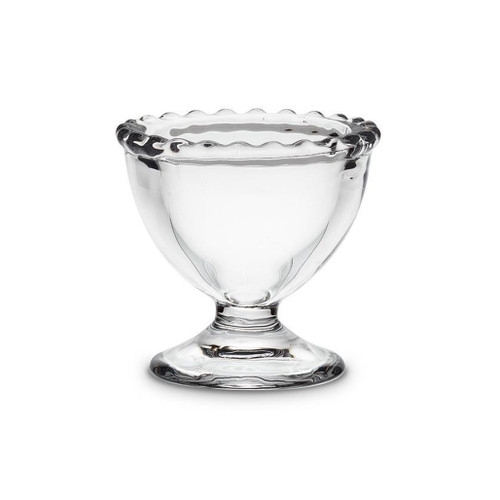 Dotted Edge Glass Egg Cup, 2.25-in