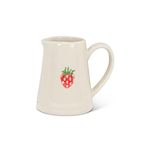 ABBOTT Mini Jug with Strawberry - Stoneware, 5oz 