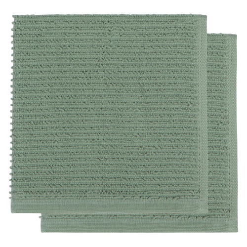 NOW DESIGNS Ripple Square Dishcloths - Elm Green, Set of 2 NOW DESIGNS Ripple Square Dishcloths - Elm Green, Set of 2