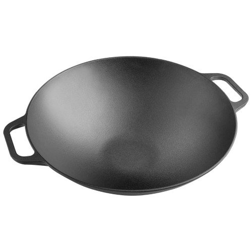 VICTORIA Wok with Loop Handles - Cast Iron, 14-in 