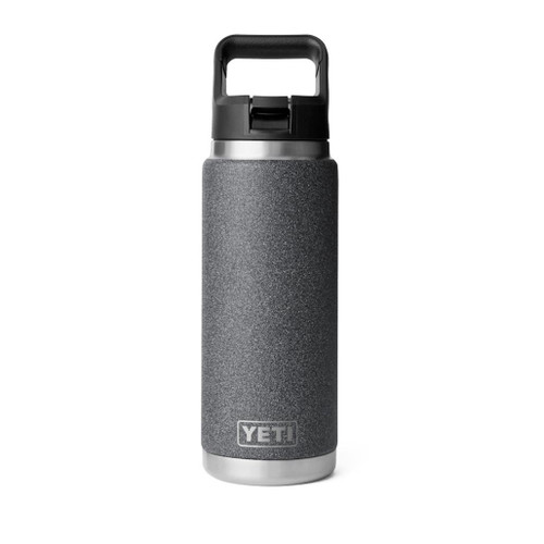 YETI Rambler Water Bottle 769 ML - Colour-Matched Straw Cap, Black Stone 