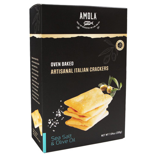 AMOLA Artisanal Italian Crackers – Sea Salt & Olive Oil, 200g AMOLA Artisanal Italian Crackers – Sea Salt & Olive Oil, 200g