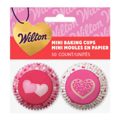 WILTON Mini Baking Cups - Sweet Hearts, 50 Pieces 