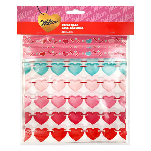 WILTON Valentine's Day Heart Garland - Resealable Treats Bags, 20 Pieces 