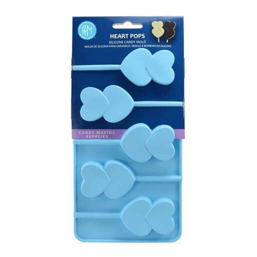 R&M INTERNATIONAL Heart Pops Silicone Candy Mold - Blue 