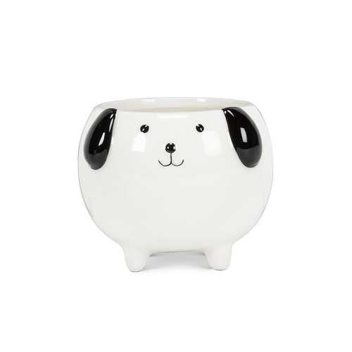 ABBOTT Small Dog Planter - White Ceramic, 3-in 