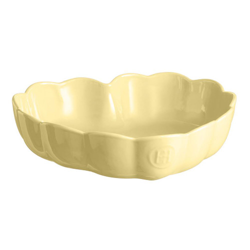 EMILE HENRY Madeleine - Heart Shaped Ceramic Baking Dish, Vanilla Yellow 