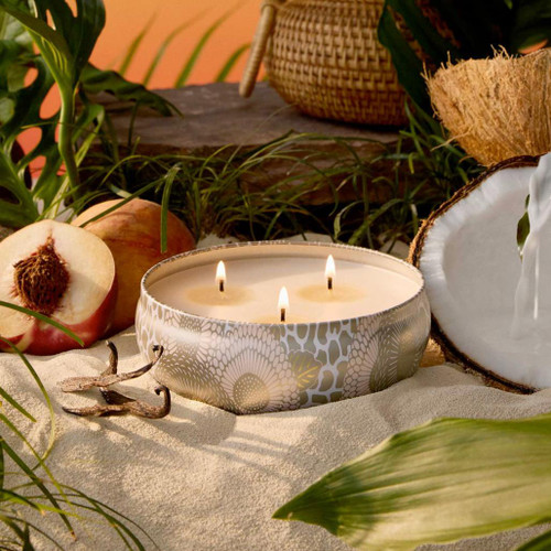 Japonica 3-Wick Tin Candle - Tahitian Coconut Vanilla, 12oz - The ...