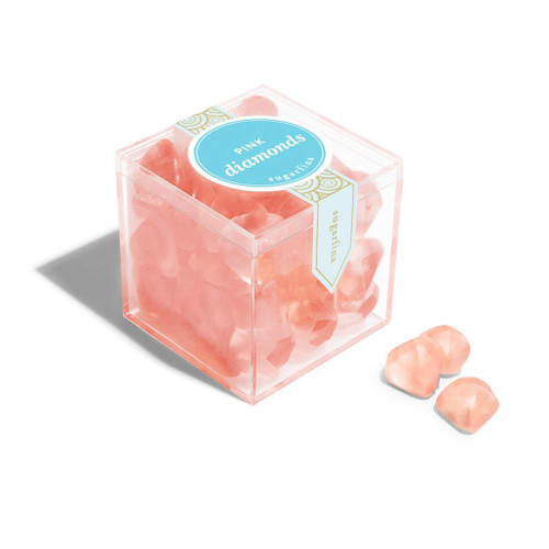 SUGARFINA Pink Diamonds Strawberry Gummy - Small Candy Cube 