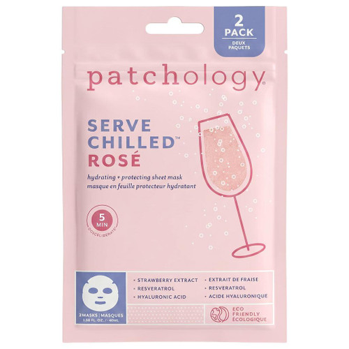 PATCHOLOGY RARE BEAUTY Serve Chilled - Rosé Sheet Hydrating Face Mask, 2 Pack 