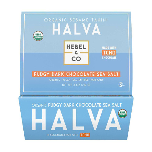 HEBEL & CO Halva Organic - Fudgy Dark Chocolate Sea Salt Sesame Tahini, 227g 