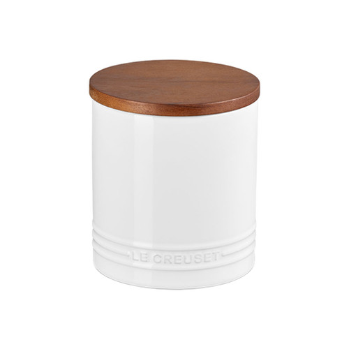 White Storage Canister - Stoneware, 1.1L