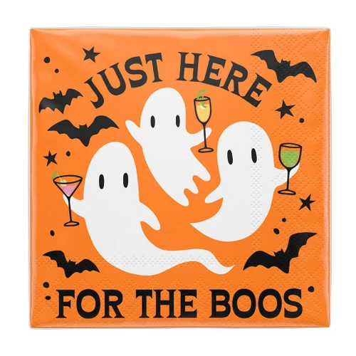  Cocktail Napkins 3-Ply - Just Here For the Boos, Pack of 20 