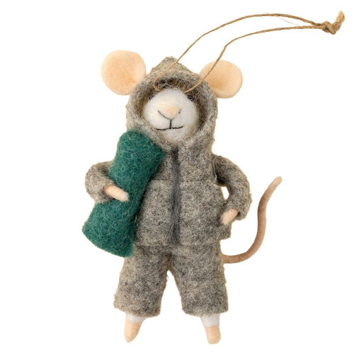 INDABA Felt Mouse Holiday Ornament - Athleisure Alex 