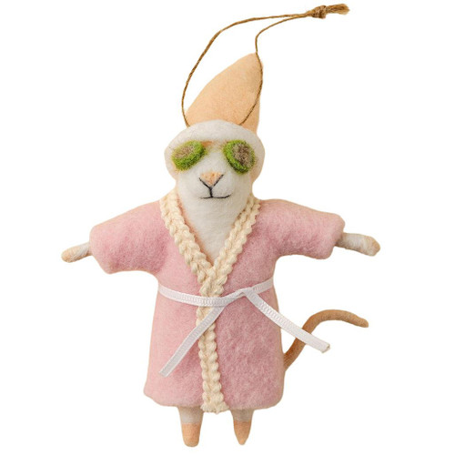 INDABA Felt Mouse Holiday Ornament - Spa Day Sloane 