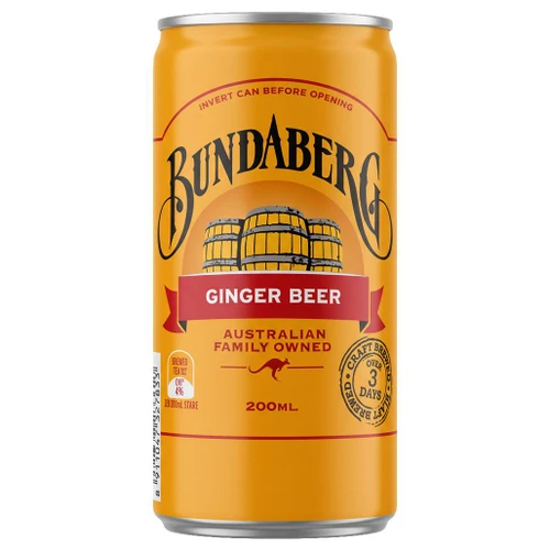 BUNDABERG Ginger Beer Mini Can, 200mL 