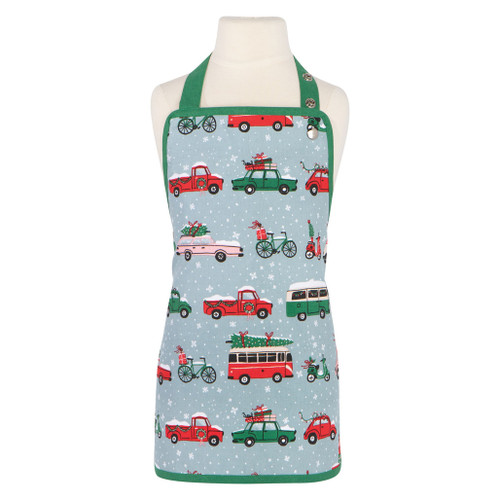 Kid's Apron 100% Cotton - Holiday Traffic Christmas, 18 x 18-in
