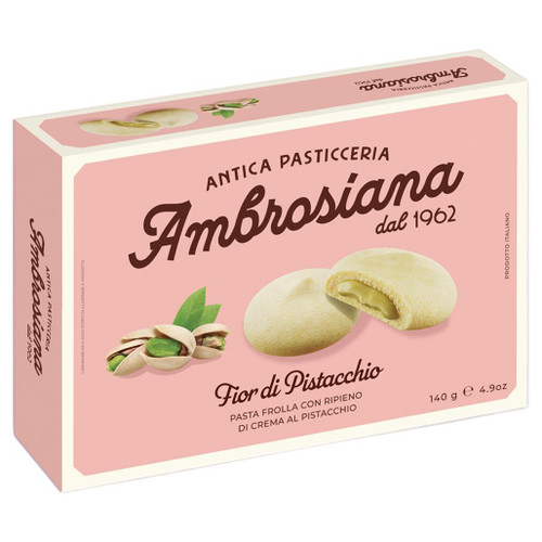 AMBROSIANA Fior di Pistachio Shortcrust Biscuits - Pistachio Cream, 140g 