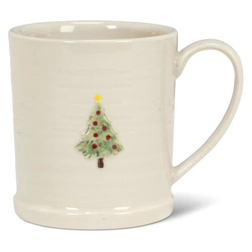 Holiday Tree Rimmed Mug - Stoneware, 12oz