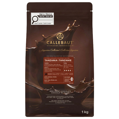 Tanzania - 77% Semi-Sweet Dark Chocolate Callets, 1kg