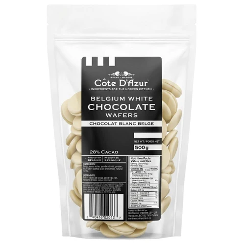 COTE D'AZUR Belgian White Chocolate Wafers, 500g 
