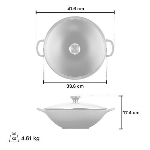 Cerise Wok with Glass Lid - Cast Iron, 4.8L - The Gourmet Warehouse