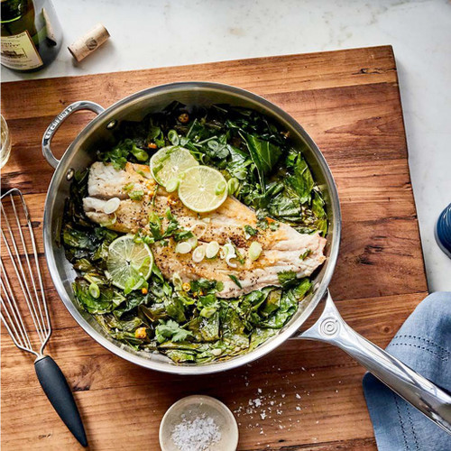 Sauté Pan - Tri-Ply Stainless Steel, 4.3L - The Gourmet Warehouse