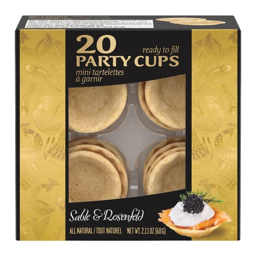 SABLE & ROSENFELD Party Cups Ready to Fill - All Natural, Box of 20 