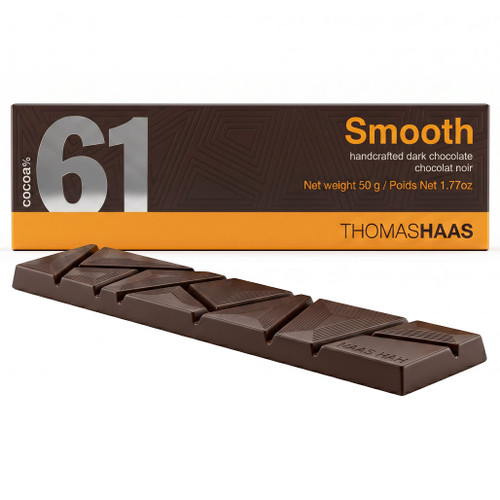 Dark Chocolate Bar 61% Cocoa - Smooth, 50g