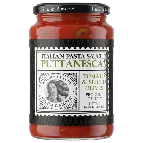 CUCINA & AMORE Puttanesca Pasta Sauce - Tomato & Sliced Olives, 16.8oz 
