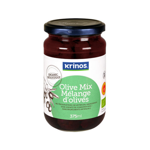 KRINOS Mixed Olives - Organic, 375ml KRINOS Mixed Olives - Organic, 375ml