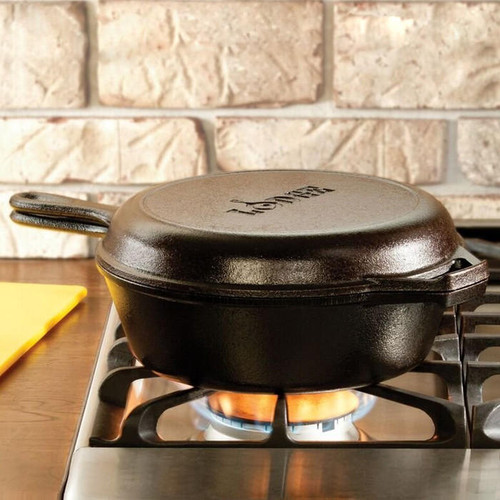 ダッチオーブン(Lodge Logic Combo Cooker 3qt) Logic Pre-Seasoned Combo Cooker, 3Qt - The Gourmet Warehouse