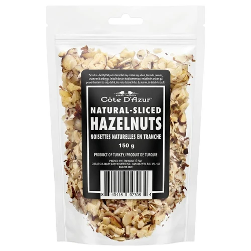 COTE D'AZUR Hazelnuts - Natural Sliced, 150g 