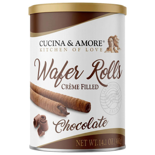CUCINA & AMORE Wafer Rolls Cream Filled - Chocolate, 400g 