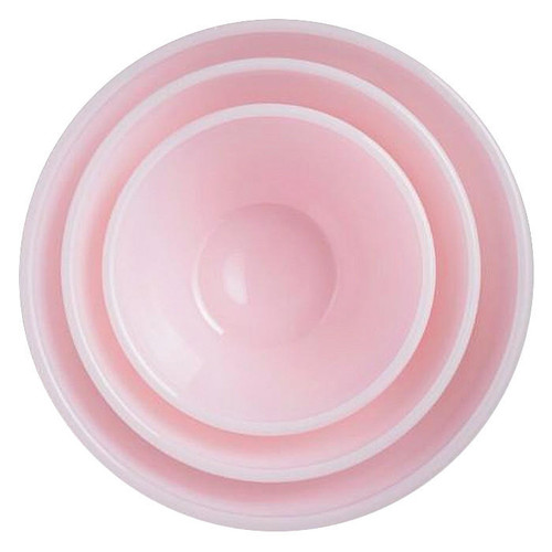 Nesting Mixing Bowls - Crown Tuscan Pink Glass, 3 Piece