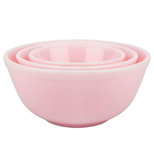 Nesting Mixing Bowls - Crown Tuscan Pink Glass, 3 Piece