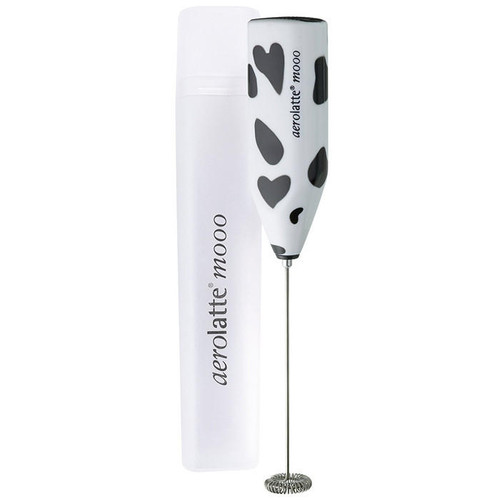 AEROLATTE Mooo Milk Frother with Case - Cow Print