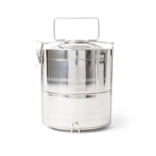 ONYX Tiffin Food Storage Container - Stainless Steel, 2 Layer ONYX Tiffin Food Storage Container - Stainless Steel, 2 Layer