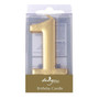 DESIGN DESIGN Birthday Candle - Numeric No 1, Shiny Gold 