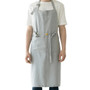 LINEN TALES Chef Apron Washed Linen, Light Grey 