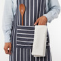 NOW DESIGNS Mighty Apron Blue Butcher Stripe - Cotton, 38 x 38-in 