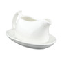 TANNEX White Tie Gravy Boat with Saucer - Porcelain, 8.5-in 