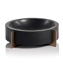 ZODAX Nairobi Black Marble Bowl - Gold Metal Base, 9.25 x 2.5-in 