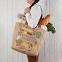 NOW DESIGNS Shopping Tote Jute - Laminated Lining, Farmers Market 