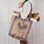 NOW DESIGNS Shopping Tote Jute - Laminated Lining, Rooster 