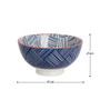 TORRE & TAGUS Kiri Porcelain Small Bowl - Blue Hatch Weave, 4.5-in 